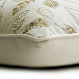 Leaf Whispers - Powder Blue Linen Throw Pillow Cover