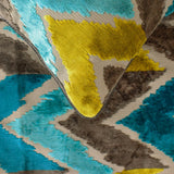 Plume Palatte - Velvet Blue Decorative Bed Runner and Cushion Cover