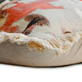 Watercolor Visions - Coral Cotton Linen Throw Cushion Cover