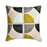 Geo Fusion - Cotton Yellow & Grey Decorative Bed Runner and Cushion Cover