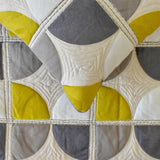 Geo Fusion - Cotton Yellow & Grey Decorative Bed Runner and Cushion Cover