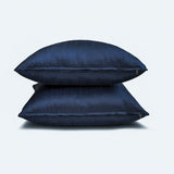 Navy Blue Luxury Pack of 2 - Navy Blue Art Silk Throw Cushion Cover