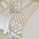 Threaded Geometry Decorative Bed Runner and Cushion Cover