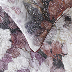 Wood Rose - Jacquard Purple Decorative Bed Runner and Cushion Cover