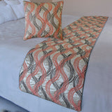 Orange Twirls Decorative Bed Runner and Cushion Cover