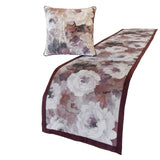 Wood Rose - Jacquard Purple Decorative Bed Runner and Cushion Cover