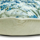 Petaline - Blue Cotton Throw Pillow Cover