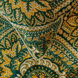 Damask Tapestry - Jacquard Green Decorative Bed Runner and Cushion Cover