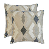 Paternella - Beige Cotton Throw Cushion Cover