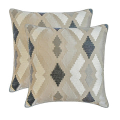 Paternella - Beige Cotton Throw Cushion Cover