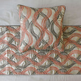 Orange Twirls - Jacquard Orange Decorative Bed Runner and Cushion Cover