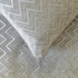 Silver Gleam Chevron - Jacquard Silver Decorative Bed Runner and Cushion Cover