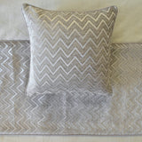 Silver Gleam Chevron - Jacquard Silver Decorative Bed Runner and Cushion Cover