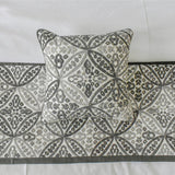 Meryem - Embroidered Gray Decorative Bed Runner and Cushion Cover