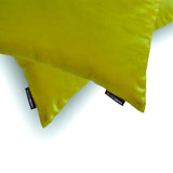 Chartreuse Slub Satin - Chartreuse Satin Throw Pillow Cover