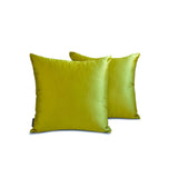 Chartreuse Slub Satin Throw Pillow Cover