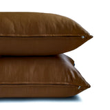 Brown Slub Satin - Brown Satin Throw Pillow Cover