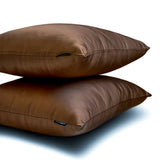 Brown Slub Satin - Brown Satin Throw Pillow Cover