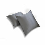 Silver Gray Slub Satin - Silver Satin Throw Pillow Cover