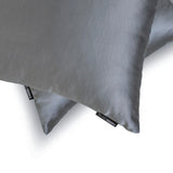Silver Gray Slub Satin - Silver Satin Throw Pillow Cover