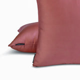 Dusty Pink Slub Satin - Pink Satin Throw Pillow Cover