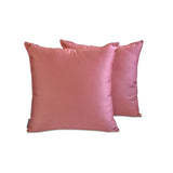 Dusty Pink Slub Satin Throw Pillow Cover