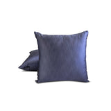 Midnight Blue Slub Satin - Blue Satin Throw Pillow Cover