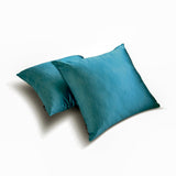 Turquoise Slub Satin - Turquoise Satin Throw Pillow Cover