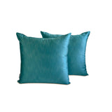 Turquoise Slub Satin Throw Pillow Cover