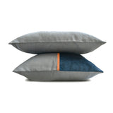 Cozy Cord Blue - Blue Corduroy & Linen Throw Pillow Cover