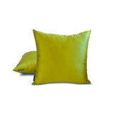 Chartreuse Slub Satin - Chartreuse Satin Throw Pillow Cover