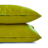 Chartreuse Slub Satin - Chartreuse Satin Throw Pillow Cover