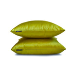 Chartreuse Slub Satin - Chartreuse Satin Throw Pillow Cover