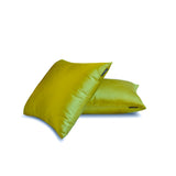 Chartreuse Slub Satin - Chartreuse Satin Throw Pillow Cover