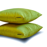 Chartreuse Slub Satin - Chartreuse Satin Throw Pillow Cover