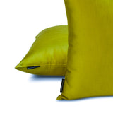 Chartreuse Slub Satin - Chartreuse Satin Throw Pillow Cover