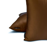 Brown Slub Satin - Brown Satin Throw Pillow Cover