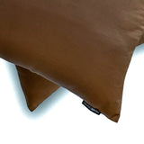 Brown Slub Satin - Brown Satin Throw Pillow Cover