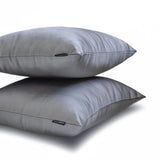 Silver Gray Slub Satin - Silver Satin Throw Pillow Cover
