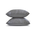 Silver Gray Slub Satin - Silver Satin Throw Pillow Cover