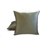 Taupe Gray Slub Satin - Taupe Satin Throw Pillow Cover