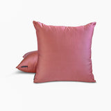 Dusty Pink Slub Satin - Pink Satin Throw Pillow Cover