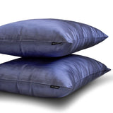 Midnight Blue Slub Satin - Blue Satin Throw Pillow Cover