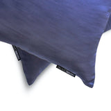 Midnight Blue Slub Satin - Blue Satin Throw Pillow Cover