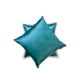 Turquoise Slub Satin - Turquoise Satin Throw Pillow Cover