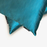 Turquoise Slub Satin - Turquoise Satin Throw Pillow Cover