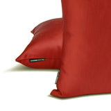 Rust Slub Satin - Rust Satin Throw Cushion Cover