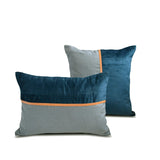 Cozy Cord Blue - Blue Corduroy & Linen Throw Pillow Cover