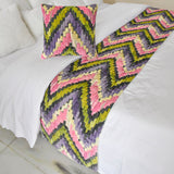 Artful Chevron Decorative Bed Runner and Cushion Cover
