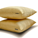 Light Gold Slub Satin - Light Gold Satin Throw Cushion Cover